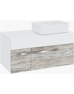 Тумба с раковиной Вудлайн 100 подвесная, скандинавский дуб, раковина Tre 50 Runo