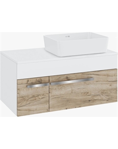 Тумба с раковиной Вудлайн 85 подвесная, крафтовый дуб, раковина Tre 50 Runo