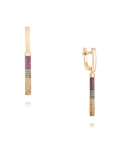 Серьги из красного золота с рубинами и бриллиантами из золота Адамас