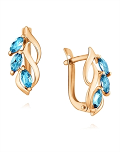 Серьги из красного золота с топазом из золота Адамас