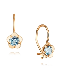 Серьги из красного золота с топазом Адамас