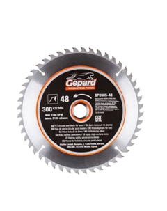 Диск пильный по дереву GP0905-48, 300х32/30 мм, 48 зубьев Gepard