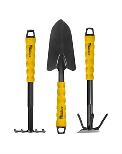 Набор садового инструмента KGTS 3: совок, тяпка с рыхлителем, грабли Kolner