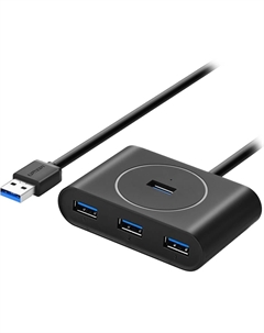 USB-разветвитель Ugreen Hub 4 In 1 USB 3.0, чёрный (20291)