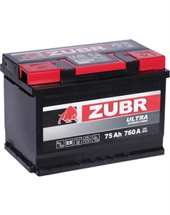 Автомобильный аккумулятор Ultra 75 Ач обратная полярность L3 Зубр