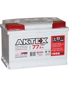 Автомобильный аккумулятор AKTEX 77 Ач прямая полярность L3 Актех