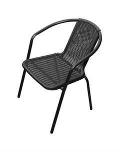 Стул 55,5х55х75cм искусственный ротанг пластик металл тёмно-серый Нет марки