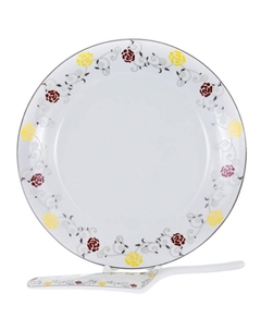 Блюдо для торта Венера Алиот 30см с лопаткой фарфор Нет марки