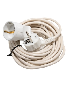 Удлинитель 1 гнездо 3м б/з ПВС 2х0,75 белый Реальная электрика