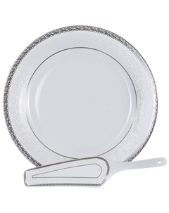 Блюдо для торта Венера Альмак 30см с лопаткой фарфор Нет марки