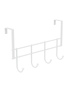 Вешалка надверная 4 крючка ВНД4 370х226х105мм металл белая Нет марки