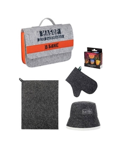 Набор для выживания в бане (шапка, рукавица, коврик, масла) Нет марки
