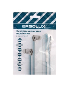 Наушники внутриканальные ERGOLUX ELX-WHP02P проводные с микрофоном белый Нет марки