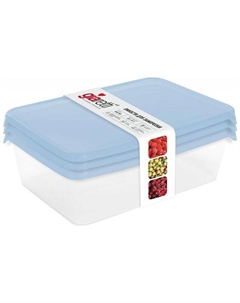 Набор контейнеров SUGAR&SPICE 3шт. 0,9л пластик голубой Нет марки