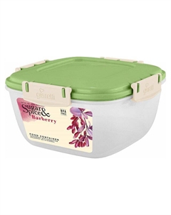 Контейнер для продуктов SUGAR&SPICE Barberry 0,7л квадратный пластик фисташковый Нет марки