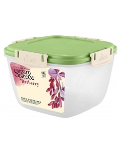 Контейнер для продуктов SUGAR&SPICE Barberry 1,35л квадратный пластик фисташковый Нет марки