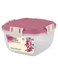 Контейнер для продуктов SUGAR&SPICE Barberry 1л квадратный пластик брусничный Нет марки