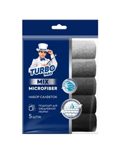 Набор салфеток TURBOMAG Mix 5шт 30x30см микрофибра Нет марки