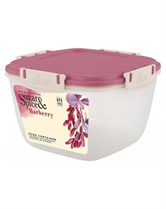 Контейнер для продуктов SUGAR&SPICE Barberry 1,35л квадратный пластик брусничный Нет марки
