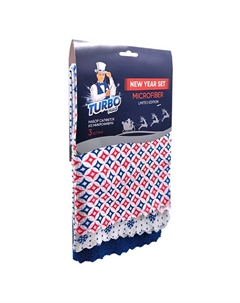 Набор салфеток TURBOMAG Новогодняя коллекция 3шт 30х30см микрофибра Нет марки