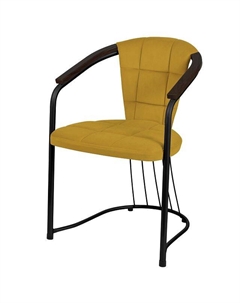 Стул-кресло СОНАТА-КОМФОРТ 600х570х810мм венге/горчичный/черный матовый МДФ/велюр/металл Нет марки