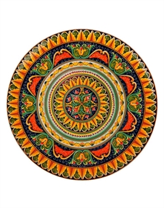 Блюдо NOUVELLE HOME Arabesque круглое 27х27см фарфор желтый Нет марки