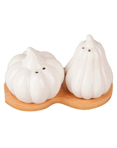 Набор для специй NOUVELLE HOME Naturel 2632060 12,5х7х8,5см 2 предмета на подставке фарфор бамбук Нет марки