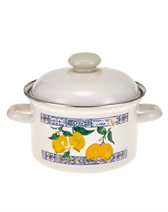 Кастрюля HITT Лимонная мозаика 2л 16см эмал. сталь с крышкой Нет марки