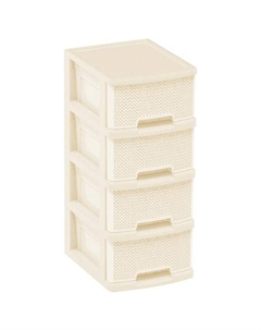Комод Ajur 4 секции 370х300х690мм пластик слоновая кость Нет марки