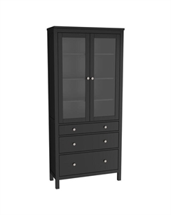 Шкаф для посуды Кантри 900х370х1970мм черный сосна Нет марки