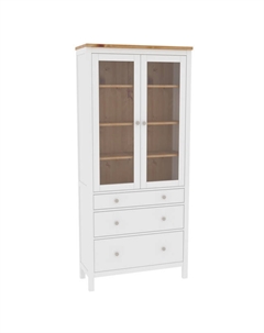 Шкаф для посуды Кантри 900х370х1970мм белый/коричневый сосна Нет марки