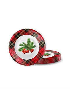Набор тарелок FIOLENTO Зима Рябина 6шт 23см бумага Нет марки