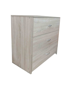 Комод 3 ящика 760х800х420мм дуб сонома ЛДСП Нет марки