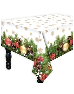 Скатерть Снежинки 220х145см белая, арт.ГБ 220 Снежинк 2 Нет марки