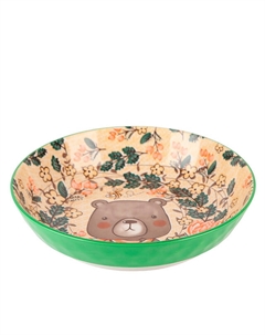 Тарелка NOUVELLE HOME Kawaii Forest Bear 21см глубокая фарфор Нет марки