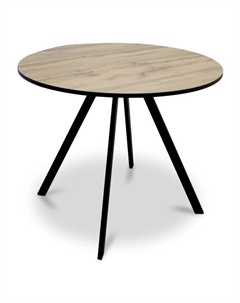 Стол нераздвижной круглый ОТТИС 900х900х750мм черный/вотан ЛДСП/металл Нет марки
