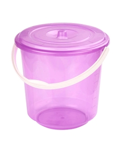 Ведро Хозяюшка 10л круглое пластик с крышкой микс цвета Нет марки