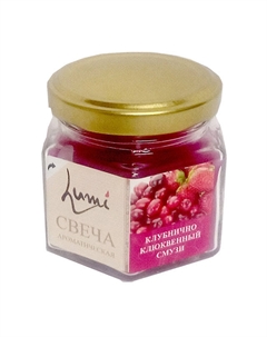Свеча в банке Клубника Клюква смузи 7х6см 7ч/г ароматизированная Нет марки