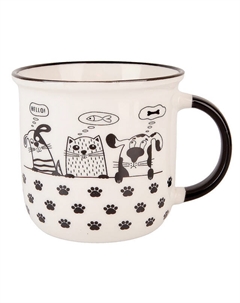 Кружка NOUVELLE HOME Сat&Dog 380мл фарфор белый Нет марки