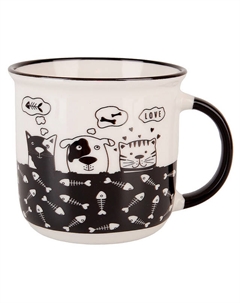 Кружка NOUVELLE HOME Сat&Dog 380мл фарфор черный Нет марки