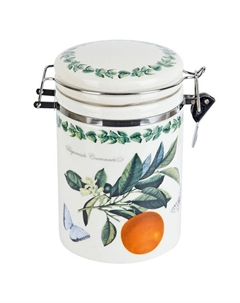 Банка для продуктов DOLOMITE Fruit Garden 0,8л с фиксатором круглая керамика Нет марки