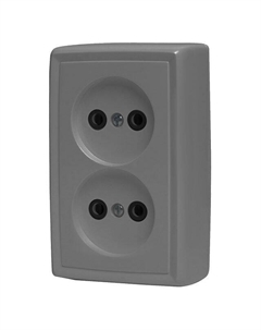 Розетка 2 поста DRESDEN 16А б/з серый Нет марки