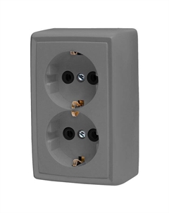 Розетка 2 поста DRESDEN 16А с заземлением серый Нет марки
