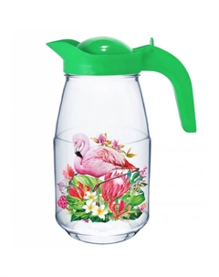 Кувшин Фламинго в тропиках 1,5л стекло, пластик Нет марки
