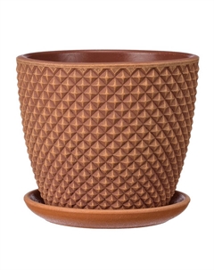 Горшок бетонный с поддоном Грань бутон 2,15л d18см терракот Нет марки