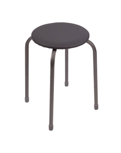 Табурет круглый 450х465х465мм серый пластик/винилискожа/металл Нет марки