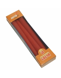 Набор свечей Античные 3шт 22х2,2 красный 7ч/без аромата Нет марки