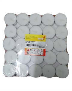 Свечи чайные Антей Candle 100шт 3,8х0,8см белый 3ч/г без аромата Нет марки