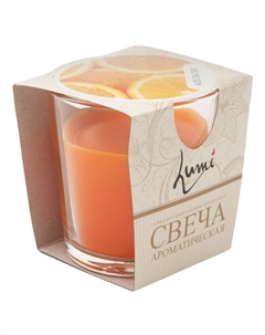 Свеча в стакане Lumi Апельсин 8х8см 16ч/г ароматизированная Нет марки