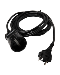 Удлинитель 1,5м без заземления 1 гнездо ПВС 2х0,75 черный Реальная электрика